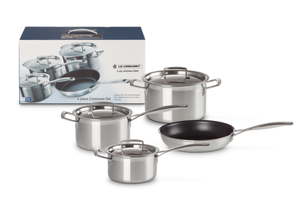 3-ply Stainless Steel 4-piece Cookware Set