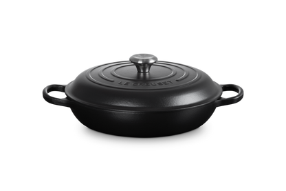 Cast Iron Shallow Casserole with Black Interior