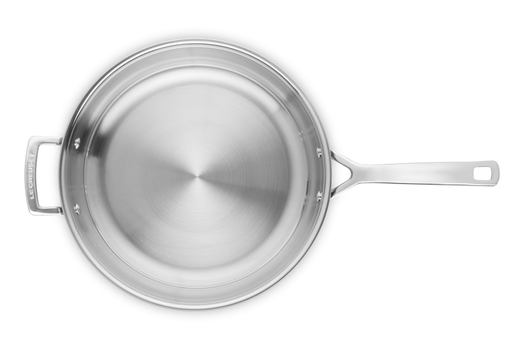 3-ply Stainless Steel Uncoated Frying Pan with Helper Handle